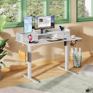 GALAXHERO Electric Adjustable Standing Desk with Drawers for Home Office, Sit to Stand Desk with Storage Shelf, 48×24 Inch - 1 of 1