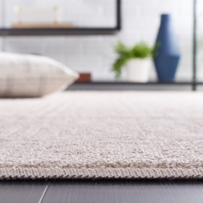 Beige Hand-Knotted Synthetic Rectangular Area Rug