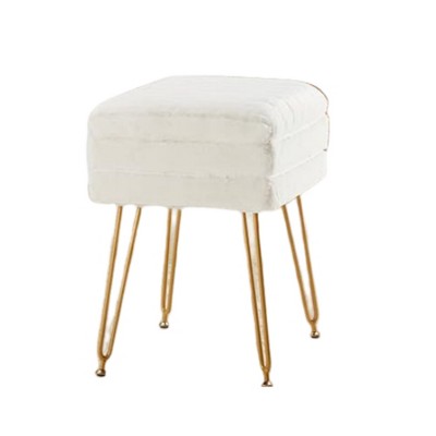 Infurnic Accent Chairs, Modern Upholstered Chairs Set with Sturdy Legs, for Kitchen and Dining Room, White, 13"*17.3"*18"