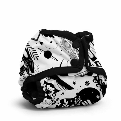 Image of Kanga Care Rumparooz Newborn Reusable Cloth Diaper Cover Snap | Book Club Black 4-15 lbs