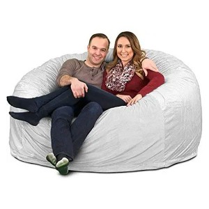 Ultimate Sack 6ft Bean Bag Chair, Oversized Comfortable Indoor Floor Lounger, Giant Foam-Filled Furniture for Relaxing, Ivory Fur - 1 of 4