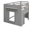 PAGED Simple Wooden Loft Bed Bunk Bed, Twin Size Bed Frame with Storage Drawers, Cabinet, Shelves and Guardrail for Kids, Teens - 4 of 4