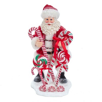 Kurt Adler 10.5" Fabriche Peppermint Garden Santa