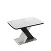 Okak Rectangle Dining Table, Extendable Kitchen Table with X-Shape Table Leg and Metal Base, Folding Table for Living Room, Dining Room - 4 of 4