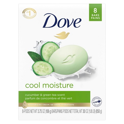 Dove Cool Moisture Beauty Bar Soap Cucumber Green Tea 8pk 3 75oz Each Target