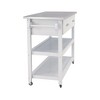 Kumasinova 47" Kitchen Island on Wheels,Kitchen Storage with Stainless Steel Top,Kitchen Cart with 2 Drawers,Mobile Rolling Cart with Storage,White - 3 of 4