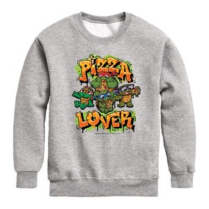 Boys' - Teenage Mutant Ninja Turtles Mutant Mayhem - Pizza Lover Graphic Long Sleeve Fleece Sweatshirt - 1 of 4