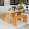 Tangkula 2 PCS 36 Inch Patio Bench All-Slat Acacia Wood Loveseat for 2 People 800 lbs Capacity - 2 of 4