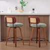 Okak Set of 2/3 PU/Linen Swivel Counter Height Bar Stools for Dining Rooms,Armless Chairs Bar Island Stools with Wooden Back - 4 of 4