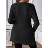 Plus Size Tops for Women Dressy Square Neck Long Sleeve Shirts Ribbed Knit Pullover Sweaters - 3 of 3