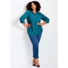 Avenue Women's Plus Size Pleated Button Down Shirt - 3 of 3
