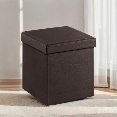 15" Ottoman with Storage, Folding Footstool, Storage Ottoman Bench, Cube Storage Chest 660 lb Load Capacity