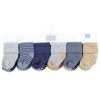 Hudson Baby Infant Boy Cotton Rich Newborn and Terry Socks, Blue Brown Stripes - 2 of 4