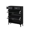 Syemin Shoe Racks Large Size Shoe Cabinet, Free Standing Tipping Bucket Shoe Rack Organizer, Modern Tipping Bucket, Black, 31.49"*9.44"*42.12" - 4 of 4