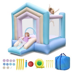 Infans Kids Bounce House with Slide Basketball Rim Manual Pump 480W Blower Included - 1 of 4