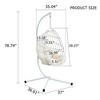 FURNIinspire Patio Swings Hanging Chair With Wicker Weave, Single Person Swing With White Seat Cushion For Indoor And Outdoor, White, 37“*37"*79" - 3 of 4