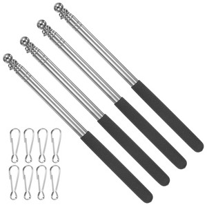 Unique Bargains Stainless Steel Extendable Portable Guide Handheld Flag Pole 4 Pcs - 1 of 4