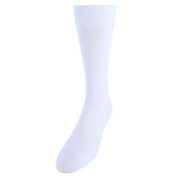 Vannucci Men's Mercerized Cotton Solid Color Dress Socks