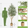 7ft Faux Olive Tree, Tall Olive Tree Plants, Fake Potted Olive Silk Tree - 2 of 4