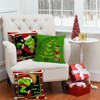 Christmas Pillow Covers 18x18 Inch for Christmas Decorations Throw Pillow Case Green and Red Stripe - 3 of 4