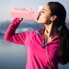 NewHome "34oz Motivational Glass Water Bottle with Time Markers, Straw, Silicone Sleeve & Handle for Gym" Pink - 4 of 4