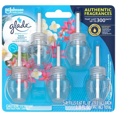 Glade PlugIns Scented Oil Air Freshener Refill - Aqua Waves - 3.35oz/5pk