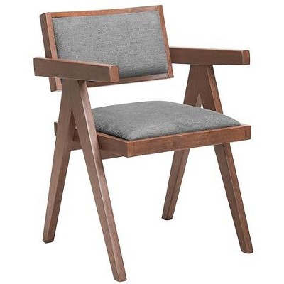 Zuo Delhi Dining Chair (Set of 2) Gray & Walnut