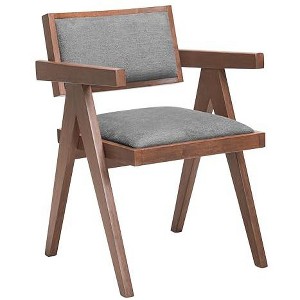 Zuo Delhi Dining Chair (Set of 2) Gray & Walnut - 1 of 4