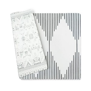 Wander & Roam Reversible Baby PlayMat - Large, Art Deco Inspired Design - Black and White - 1 of 4