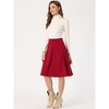 INSPIRE CHIC Women's Belted Waist Casual Knee Length Pleated A-Line Skirt - 2 of 4