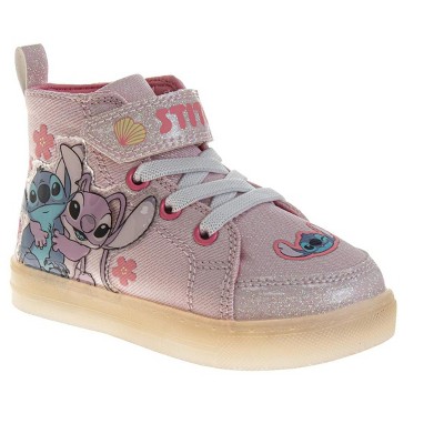Disney Stitch Girls' High Top Light Up Sneakers. (Toddler/Little Kids)