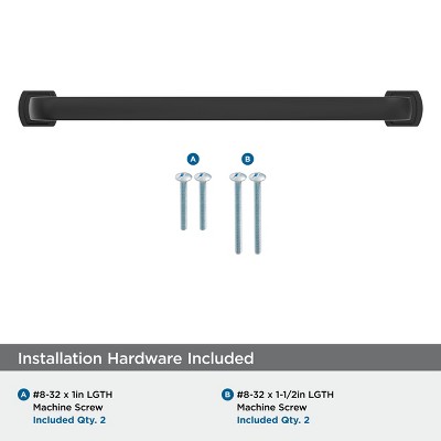 Matte Black 7-9/16" Modern Industrial Cabinet Pull