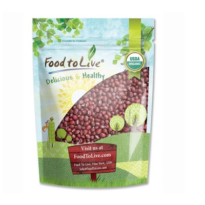 Organic Adzuki Beans — Whole Raw Dried Azuki Beans (Red Mung Beans), Non-GMO, Sproutable, Kosher, Vegan, Bulk.