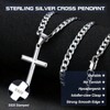 Cross Necklace, Beveled Edge, 5mm Stainless Steel, Non - Tarnish, Cuban Link Curb Chain, 16 - 30 Inches for Men Women - 4 of 4