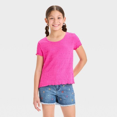 Girls' Short Sleeve Textured T-Shirt - Cat & Jack™