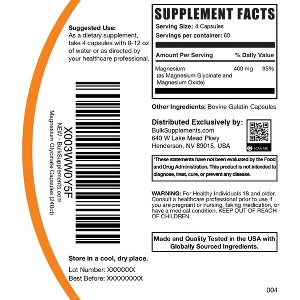 BulkSupplements Magnesium Glycinate Capsules - 1 of 4