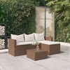 vidaXL Patio Lounge Set Set of 3 Brown, Cream White - 2 of 4