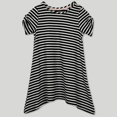 black and white striped dress for girls