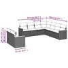 vidaXL 9 Piece Patio Sofa Set with Cushions Black Poly Rattan - Black and Cream Without Table - 3 of 4