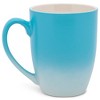 Elanze Designs Squeeze The Day Two Toned Ombre Matte 10 ounce New Bone China Coffee Tea Cup Mug, Teal and White - 2 of 4