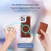 iHome Magnetic Vegan Leather Velo Case, Ultra Slim, Shock Absorbent, MagSafe Compatible for iPhone 12 Pro Max, Brown - 2 of 4