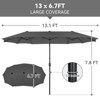 ELECWISH 13ft Outdoor Patio Umbrella, Double Sided Market Rectangle Umbrella with Crank Handle,Large Sun Shade for Outside Deck,Backyard,Garden - 2 of 4