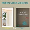 Grand Medicine Cabinet with Mirror and Light, Recessed/Mount Bathroom Medicine Cabinets, Defogger Mirror, Adjustable Shelves, Dimmable, Black - 2 of 4