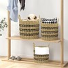 Tangkula Seagrass Basket Set of 3 Stackable Storage Bins w/ Handles Home Organizers - 4 of 4