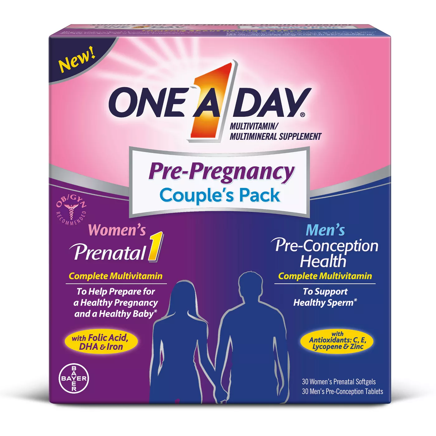 Pre-Pregnancy Couple's Pack Dietary Supplement Softgels & Tablets - 60ct