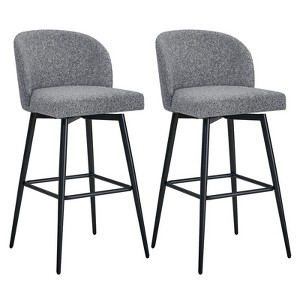 Spruce&Spring Swivel Barstool with Metal Legs Set - 1 of 4