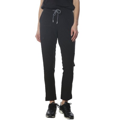 Members Only Womens Scrub Jogger Cargo Pant With Open Bottom Leg (Printed Waist Pocket Bags)