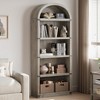 Bookcase with Doors Arched Bookshelf 71.65in Tall Bookcase Farmhouse Cabinet with Shelves Wooden Bookshelves - 3 of 4