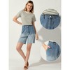 Allegra K Women's Elastic Waist Straight Leg Casual Short Jeans Pants Denim Shorts - 2 of 4