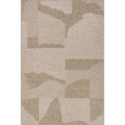 Nuloom Linnea Geometric 5x8 Indoor/Outdoor Area Rug for Living Room Patio Deck Front Porch Kitchen, Tan